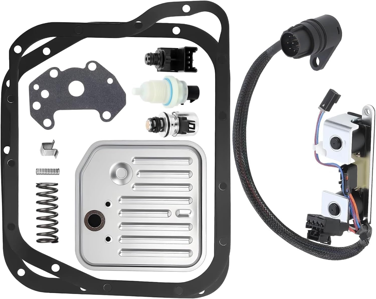 A500 A518 A618 46RE 47RE 48RE Transmission Filter Gasket Kit w/Governor Pressure Sensor Solenoid Compatible with Dodge Ram 1500 2500 3500 Dakota Durango Fit Jeep Grand Cherokee 2000-up