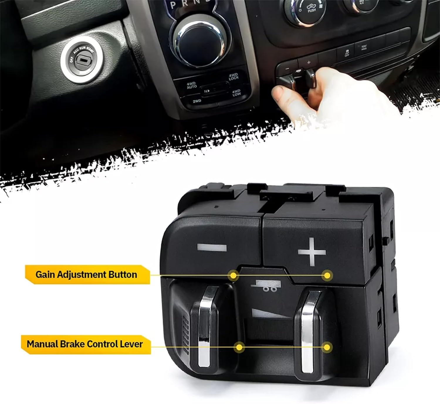 82215040AB Integrated Trailer Brake Control Module Kit with Switch Compatible with Ram 1500 2500 3500 4500 5500 2016-2018, Ram 1500 Classic 2019