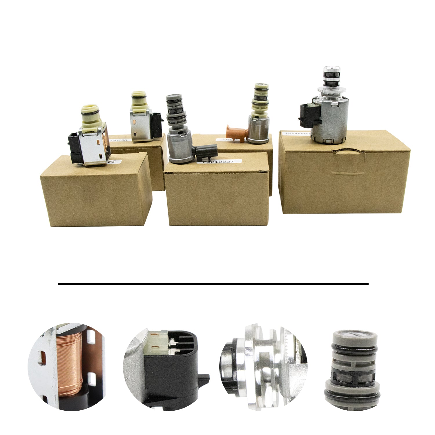 4L60E 4L65E Transmission Master Solenoid Kit Compatible with GM EPC Shift 2003-On 5pc Set(100% New)