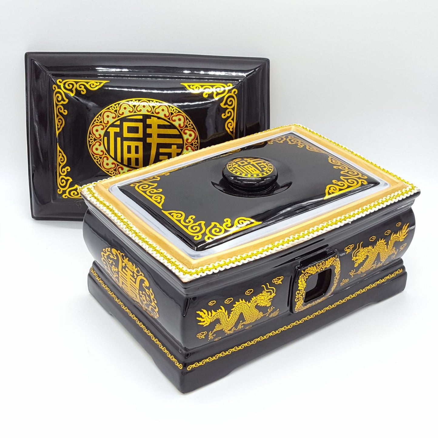 High-grade urn black and gold color ceramic material